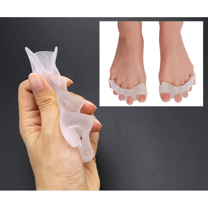 YINETTECH 2-Piece Gel Toe Separator Spacer Bunion Protection Foot Separator