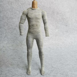 SSbeauty M 1/6 Scale Male Figure Clothes Long Sleeved Bodysuit Undercoat Jumpsuit Cloth for 12'' Action Figure Doll Clothes, Gray