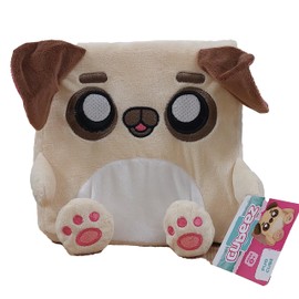 Cubeez Plush Pug 10cm – Stackable Squishy Memory Foam Soft Toy, Fun Collectible with Quirky Characters, Collect All 12 for Stacks of Fun, 10x10x10cm, Suitable from Birth, Beige