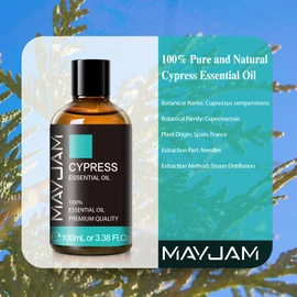 Cypress Essential Oil, MAYJAM 3.38fl.oz/100ml Pure Essential Oils, Ideal for Bedroom Living Room Office Use