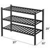 ROMGUAR CRAFT 3 Tier Bamboo Shoe Rack for Closet Free