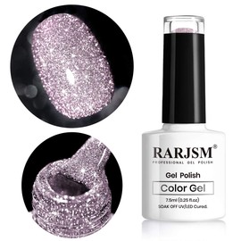 Diamond Gel Nail Polish,Reflective Glitter Gel Polish, Sparkly Shiny Gel Nail Art Varnish Manicure,UV Lamp Curing Required Nail Gel for Beginners DIY at Home RAR80