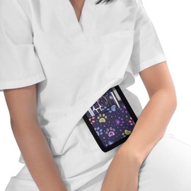 PCSJRKG Dog Paw Printed Tool Pouch for Nurses and Doctors, Multiple Pockets, Purple
