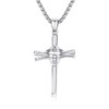 AOSAIB Baseball Cross Necklace for Men 925 Sterling Silver Baseball
