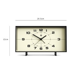 NEWGATE® Wideboy, Mid-Century Retro-inspirierter rechteckiger Wecker 12 x 20,5 x 6 cm (Schwarz & SchwarZ) (Schwarz & Creme).