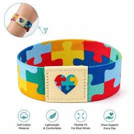 Autism Awareness Puzzle Bracelet for Daily Wear – Colorful Cotton Wristband Accessory for Support, Gifts & Awareness Events
