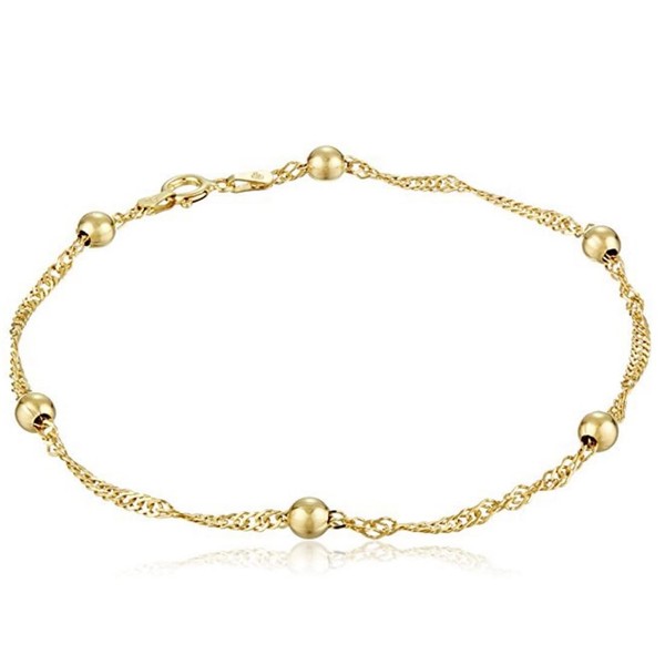 Adabele 1pc Real Gold Plated Sterling Silver Satellite Beaded Singapore
