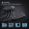 sonero® USB 2.0 Kabel, aktives Verlängerungskabel mit Signalverstärker, Datenkabel, USB-A