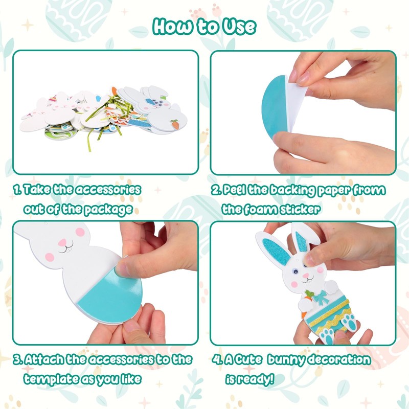 Easter Bunny Craft Children, Easter Sticker Foam, Easter Eggs Craft