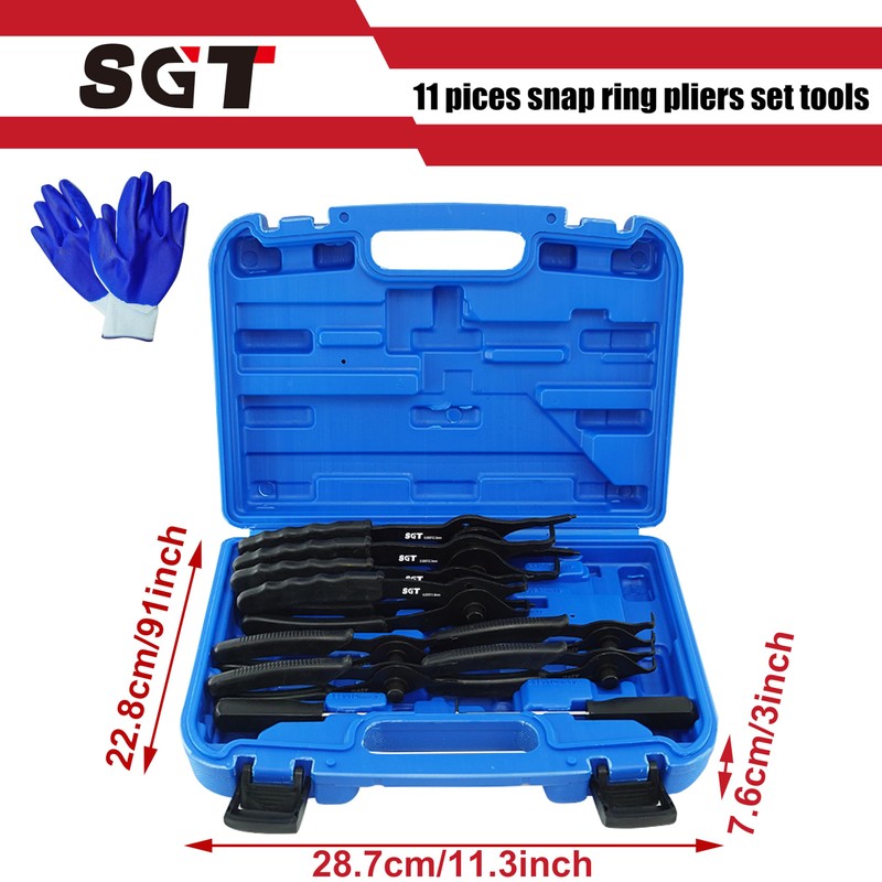 SGT Snap Ring Pliers Set,10 Pcs Internal & External Circlip