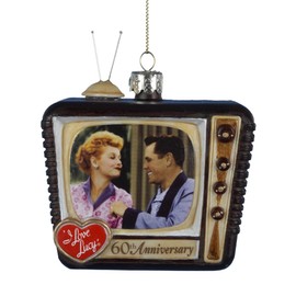 I Love Lucy Kurt Adler Glass TV Ornament, Anniversary
