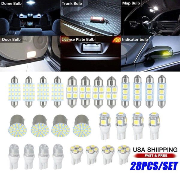 Unbranded 28x LED Lights Interior Package Kit For Dome License