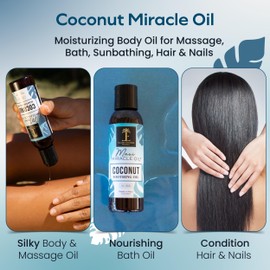 Island Essence Coconut Soothing Oil – Hawaiian Oil Blend with Organic Coconut Oil for Skin & Hair – Made in Maui – 4.5 oz Bottle for Body Massage