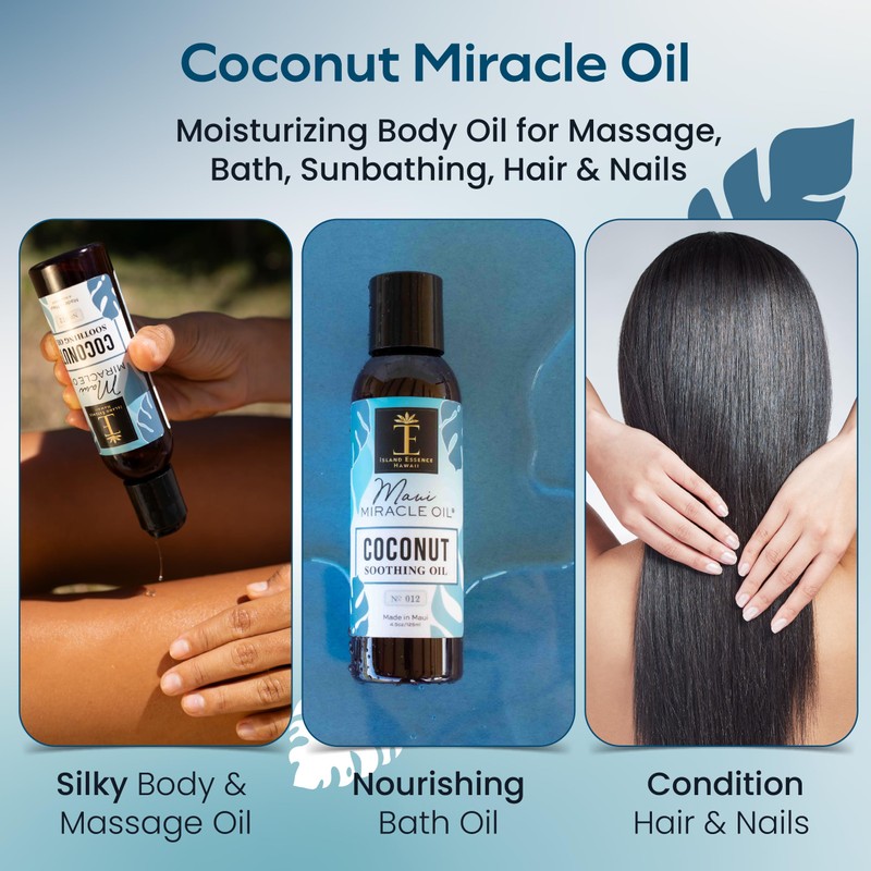 Island Essence Coconut Soothing Oil – Hawaiian Oil Blend with
