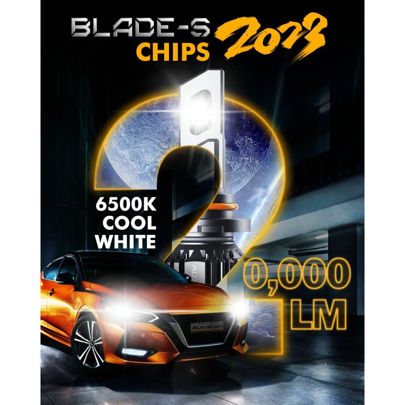 AUXBEAM HB3 9005 90W LED Headlight Bulbs Kit High Beam