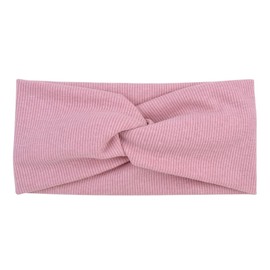Women Solid Elastic Twisted Knotted Turban Headbands Non Slip Yoga Stretch Knot Headwrap Hair Bandsweet face Washing Exercise Headband (Pink, One Size)