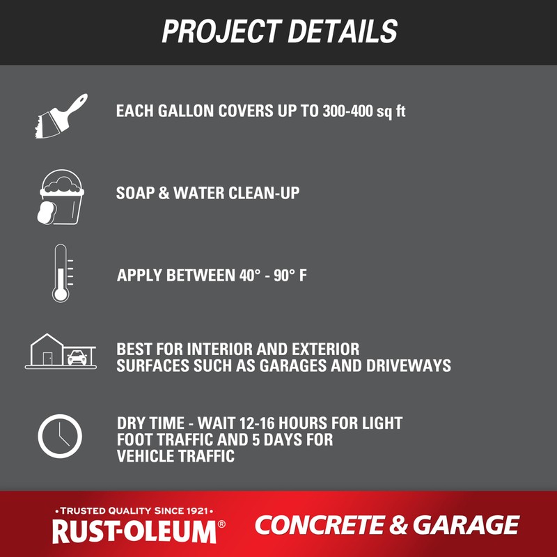 Rust-Oleum 320202-2PK Concrete & Garage Clear Finish Topcoat, Gallon, Gloss