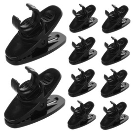 FRCOLOR 10pcs Lavalier Mic Holder Clips Rotatable Tie Clips for Optimal Sound Quality Versatile Mounting for Video Recording and Audio Setups Sleek Black Design