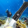 5000LM Diving Flashlight 4 Modes Underwater IPX8 Waterproof Submersible White