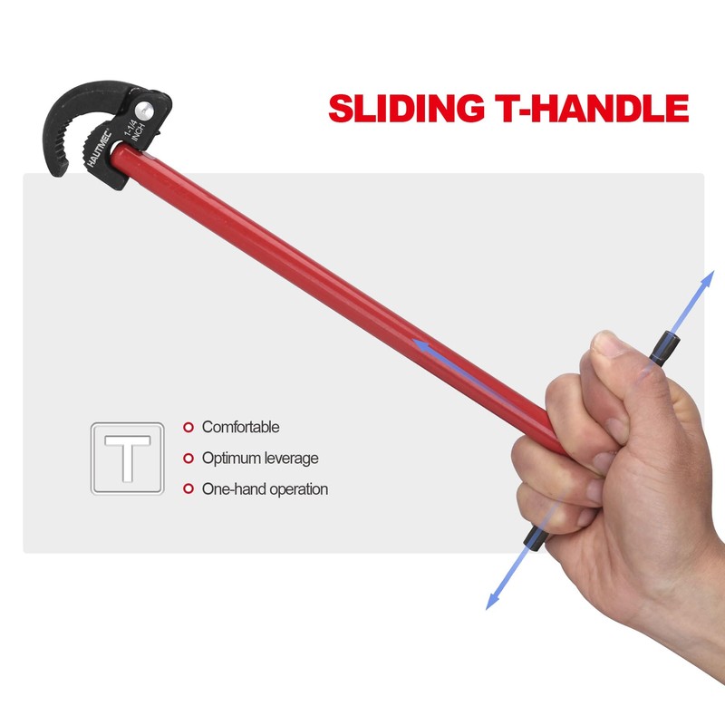 HAUTMEC 11-Inch Pro Basin Wrench Sink Faucet Wrench for Tight