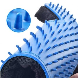 The Season Essentials Pet Hair Removal & Grooming Glove 1Pc. for Dogs & Cats – Bathing & Massaging Glove for Pets - Right Hand, Blue