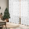 FRAMICS Silver Snowflake Foil Print Sheer Curtains for Living Room,