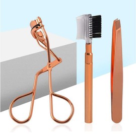 3 Pieces Multifunctional Eyelashes Makeup Tools Set Eyelash Curler Kit include Eyelash Curlers Eyebrow Brush Slanted Eyebrow Tweezers Eye Lashes Beauty Makeup Tools Accessories For Women