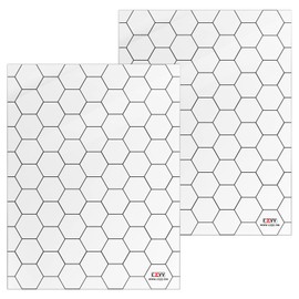CZYY Acrylic Game Mat 1" Hex Grid Overlay Set of 2, 7"x9" Battle Map Board Clear & Durable - Great for Dungeons and Dragons, Pathfinder and Other Tabletop RPG