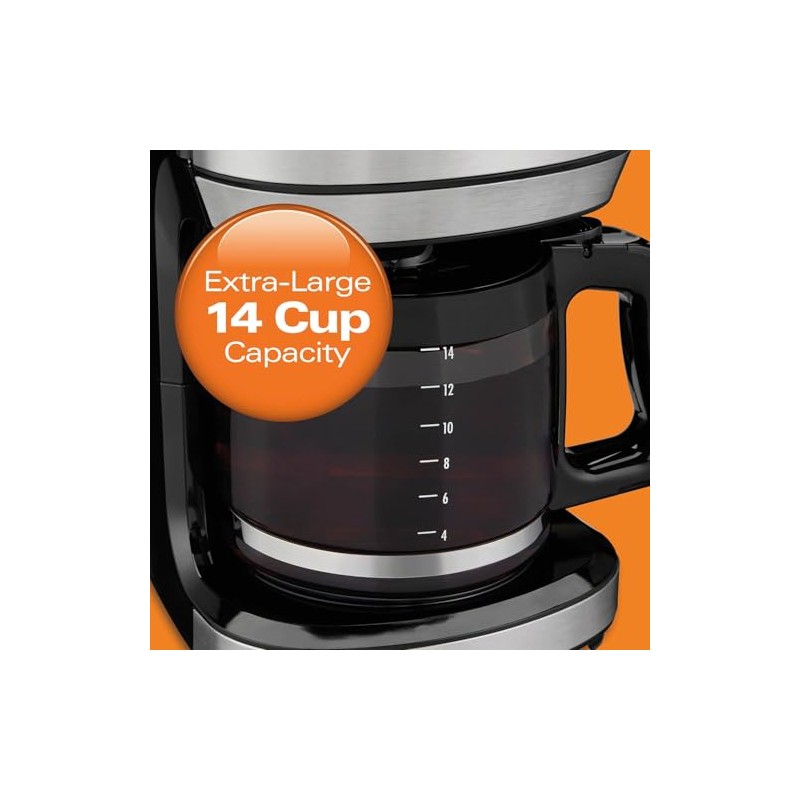Hamilton Beach Programmable FrontFill Coffee Maker, Extra-Large 14 Cup Capacity,