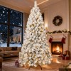 Makeatree 6 FT Prelit Snow Flocked Artificial Christmas Tree With