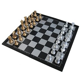 Chess box black plastic magnetic 24 x 12 x 4 cm.