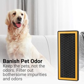 HoMedics TotalClean PetPlus Carbon Replacement Filters | 2 Activated Carbon Odor Filters for AT-PET01, AT-PET02 | Removes Unpleasant Odors Associated with Pets