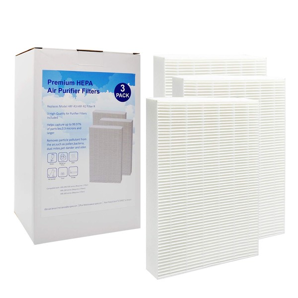 EZ SPARES 3Pcs True Hepa Filter Replacement,Compatible with Honeywell Models HPA300, HPA100 and HPA200,Compared with HRF-R2, HRF-R3, Filter R