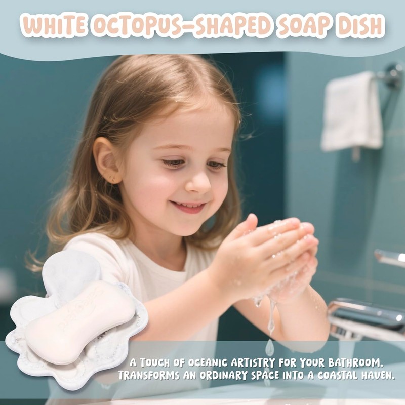 ZAWUU Soap Dish – Octopus Shaped Decorative Holder with 3D