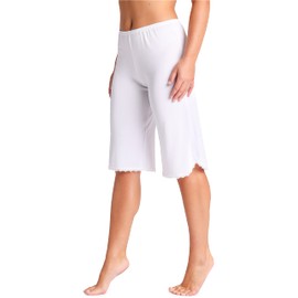 Bellivalini BLV50-258 Women's Knee-Length Petticoat with Lace, White