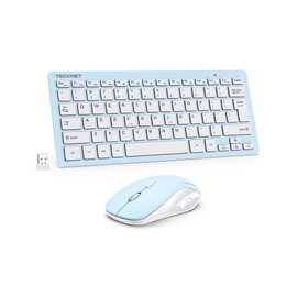 TECKNET Wireless Keyboard and Mouse Combo, Mini Cordless Computer Keyboard and Mouse Set 2.4GHz, Silent Adjustable 1600 DPI, Quiet Click, Lag-Free for Computer, Laptop, PC, Windows, Mac, Chrome OS