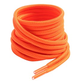 VSUDO 71 Inches Round Orange Boot Laces, 5/32" Diameter Shoe Laces for Boots, Heavy Duty Work Shoestrings, Hiking Shoelaces for Men or Women (2Pairs-Orange-180CM)