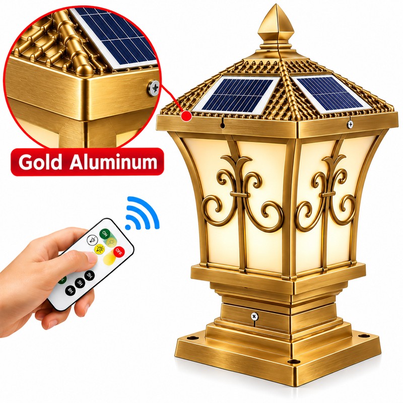 3-Color Adjustable Waterproof Solar Lamp with Remote – Outdoor Garden,