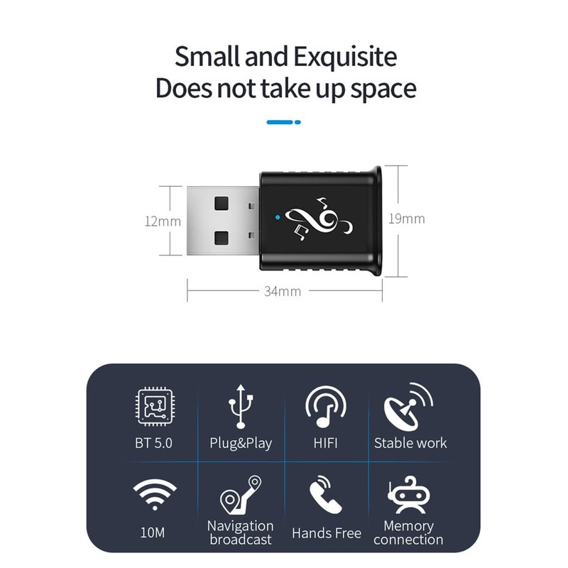 Peakloong Bluetooth 5.0 Audio Receiver USB Bluetooth Receiver 5.0 Audio