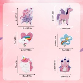 Mikovivi 6 Pairs Clip On Earrings for Girls, Basic Resin Clip On Ear Rings Multicolored Cloud Castle Rainbow Unicorn Heart Pattern Children Non-Pierced Jewelry Dress Up Accessories