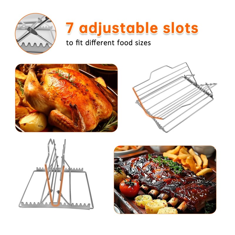Kofebe Chicken Roasting Rack, Adjustable Grill Rack for 9 *