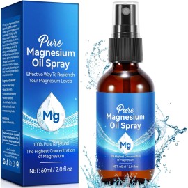 Pure 60ml Pure Magnesium Oil Spray for Feet and Skin Quick absorption 2 floz  Ex 2027