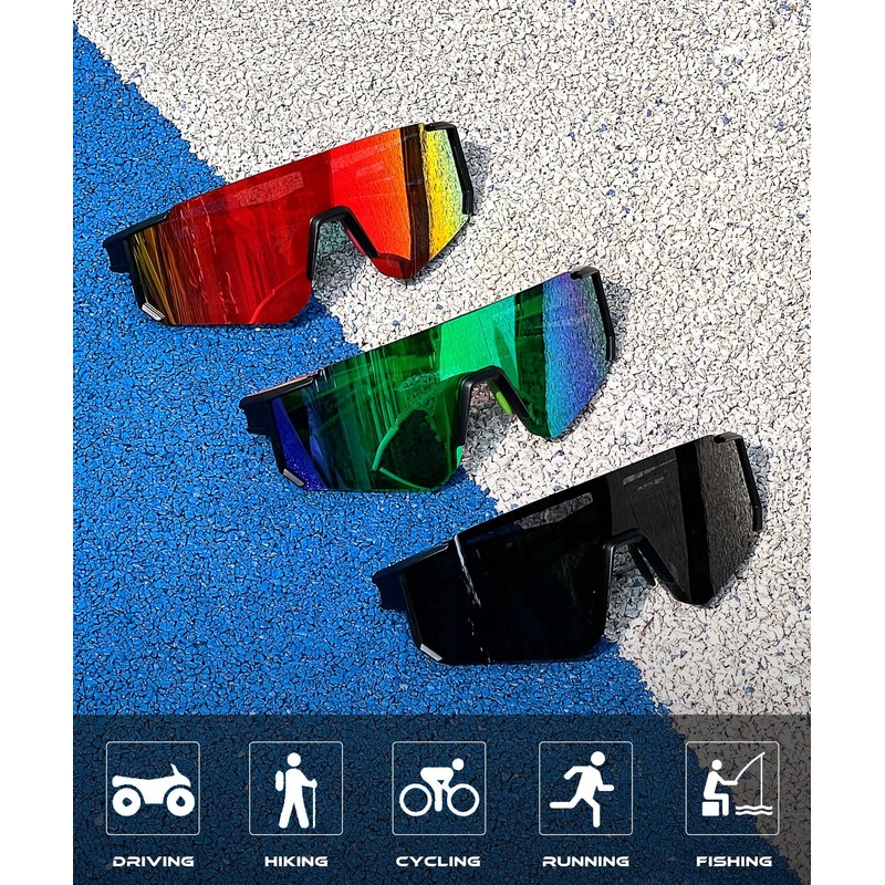 HENGOSEN Sports Sunglasses-Men Polarized Sun-glasses: Running Sunglasses Men Women Polarized