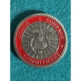 US Marine Corps Challenge Coin Semper FI USMC Core Values Marine Collectible
