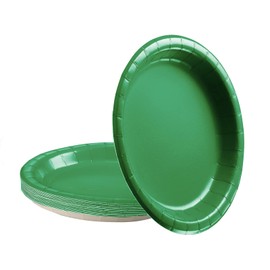 16Pcs Forest Green Party Paper Plates 7 inch,Dark Green Party Tableware Decor Green Christmas Paper Plates Green Chrismtas Party Plates for Adults Kids Christmas St. Patrick's Day Party Decorations