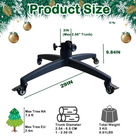 WEIMELL Artificial Christmas Tree Stand Christmas Tree Stands for Artificial Trees Fake Christmas Tree Stand for up to 7.5 ft Xmas Tree Stand Base for 1"-2.56" Tree Pole