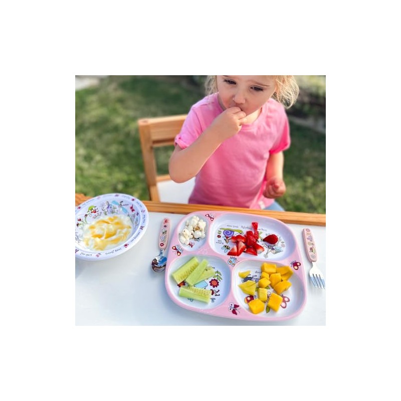 Tyrrell Katz Toddler Divider Plate in Green with 4 Sections