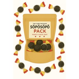 SÖPÖSÖPÖ Scandinavian Treat Pack –Salmiakkikirppu – 150g Nordic Candy Bag – Classic Wrapped Salty liquorice – Finnish Salmiakki Tradition – Vegan Friendly soposopo Pack