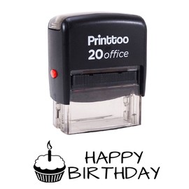 Printtoo Happy Birthday Self Inking Rubber Stamp Office Stationary Custom Stamp-Black