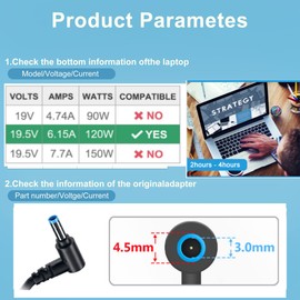New 120W 19.5V 6.15A AC Laptop Adapter Charger for HP 710415-001 Envy 15 17 15-j008tx 15-j051nr 15-bc220nr 15-J002LA 17-1006tx 17-1007tx TouchSmart Sleekbook
